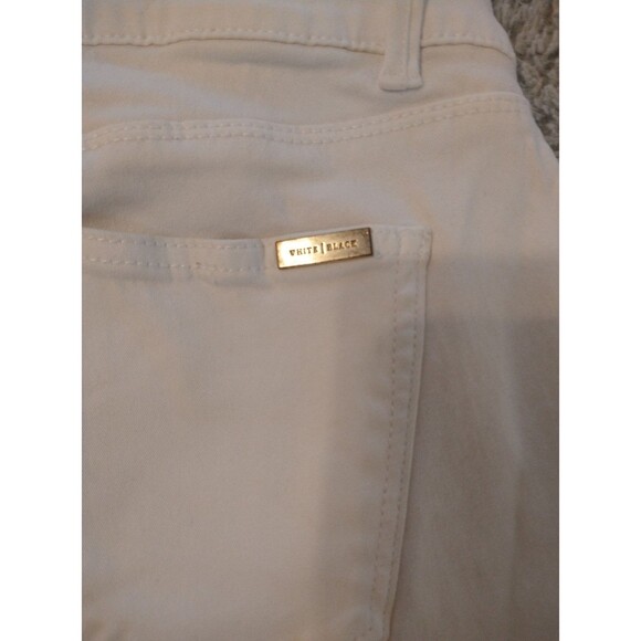 White House Black market white denim side zip crop jeans Sz2 Boho - Picture 4 of 6